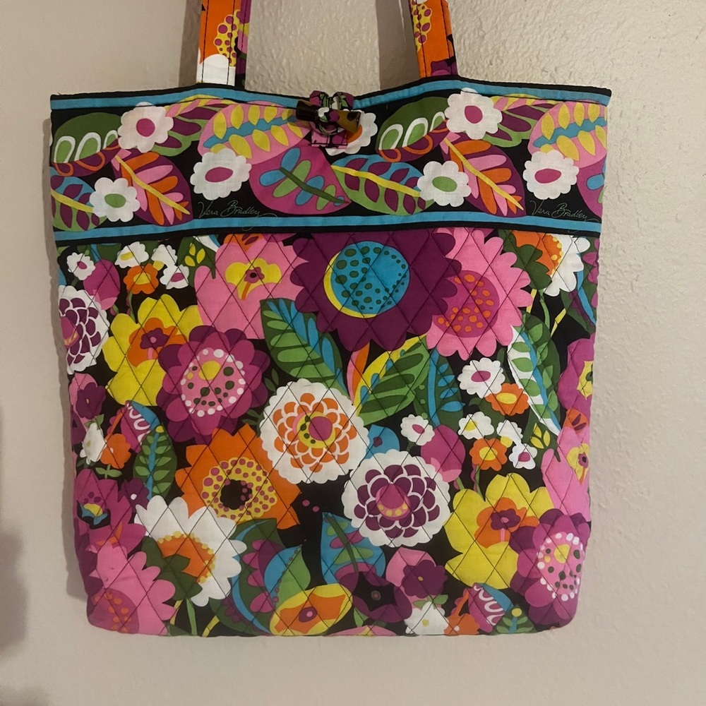 Vera Bradley Medium Size "Va Va Bloom" Tote Bag with Double Straps